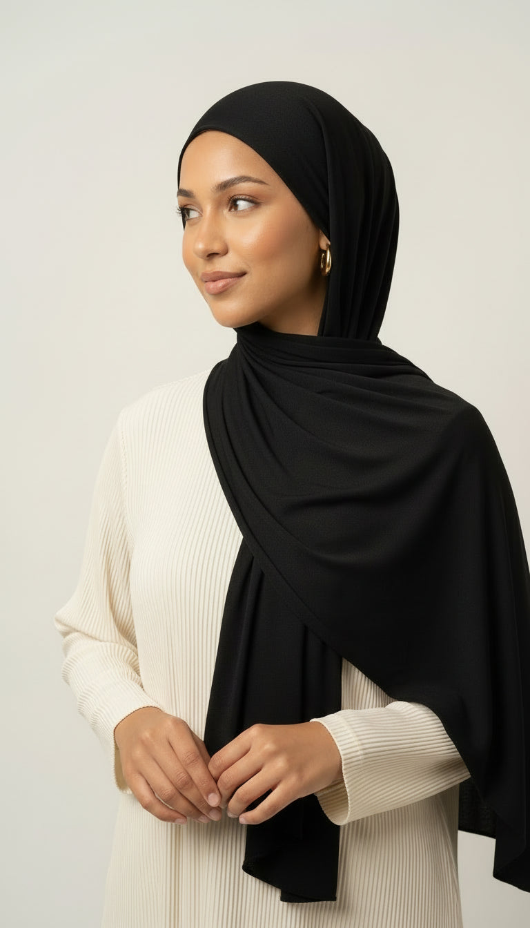 Jersey Hijab Set - Black