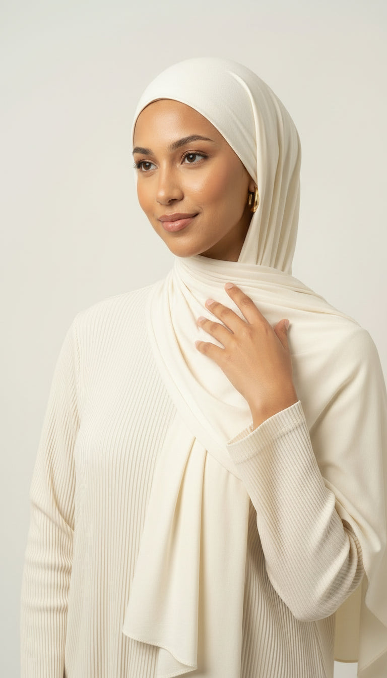 Jersey Hijab Set - Ivory