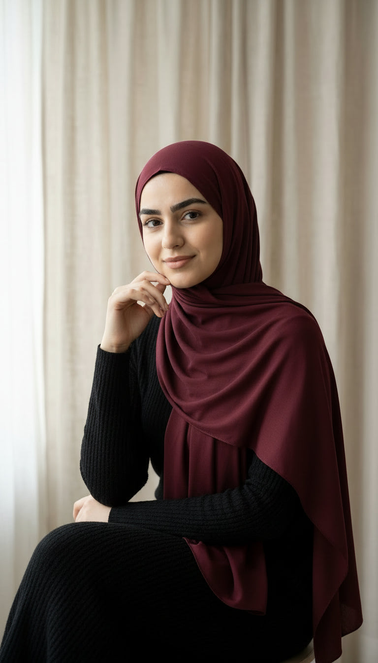 Modal Hijab Set - Maroon