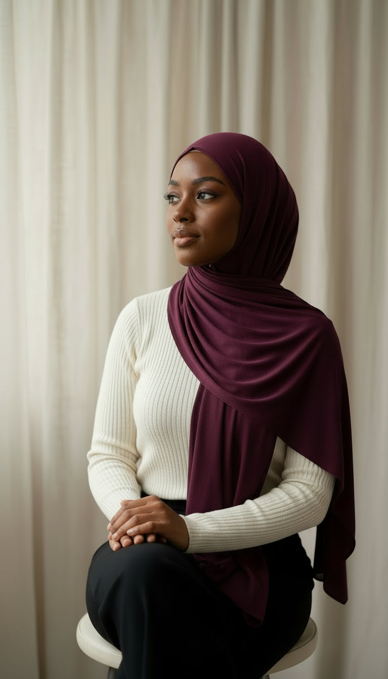 Modal Hijab Set - Deep Orchid