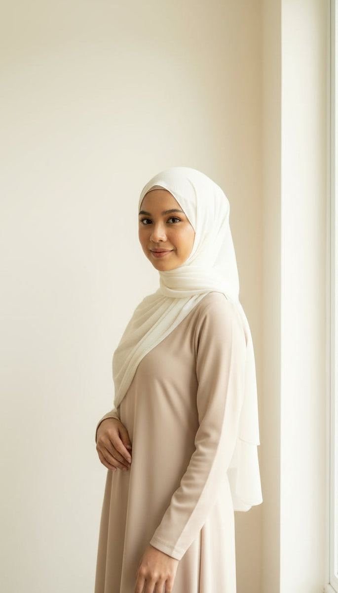 Modal Hijab Set - White
