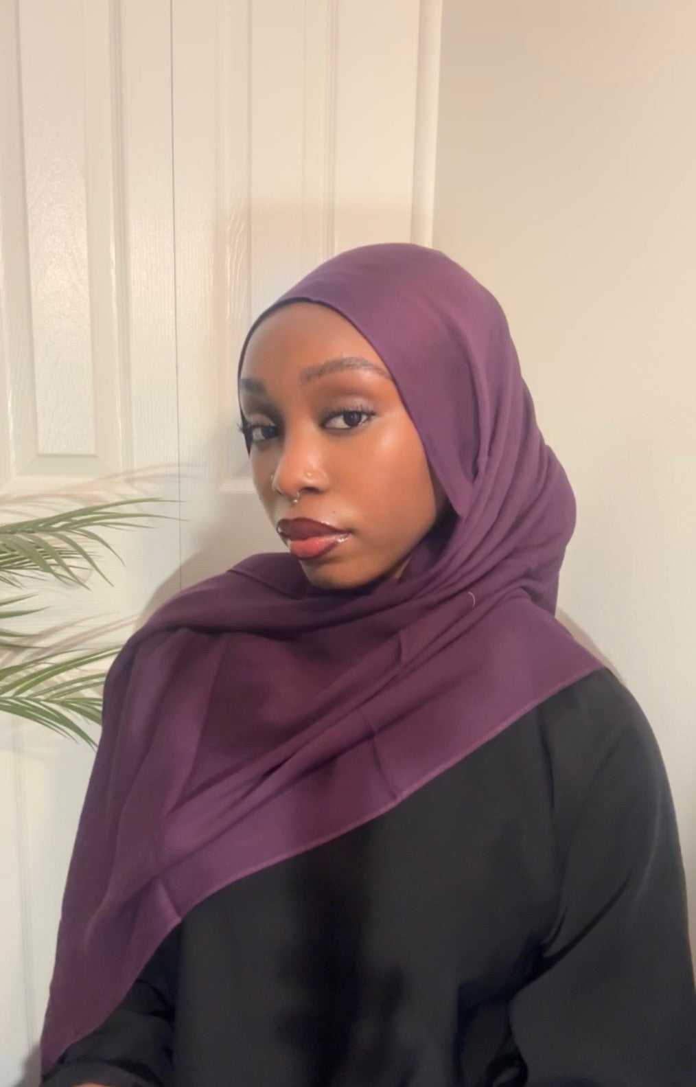 Modal Hijab Set — Plum