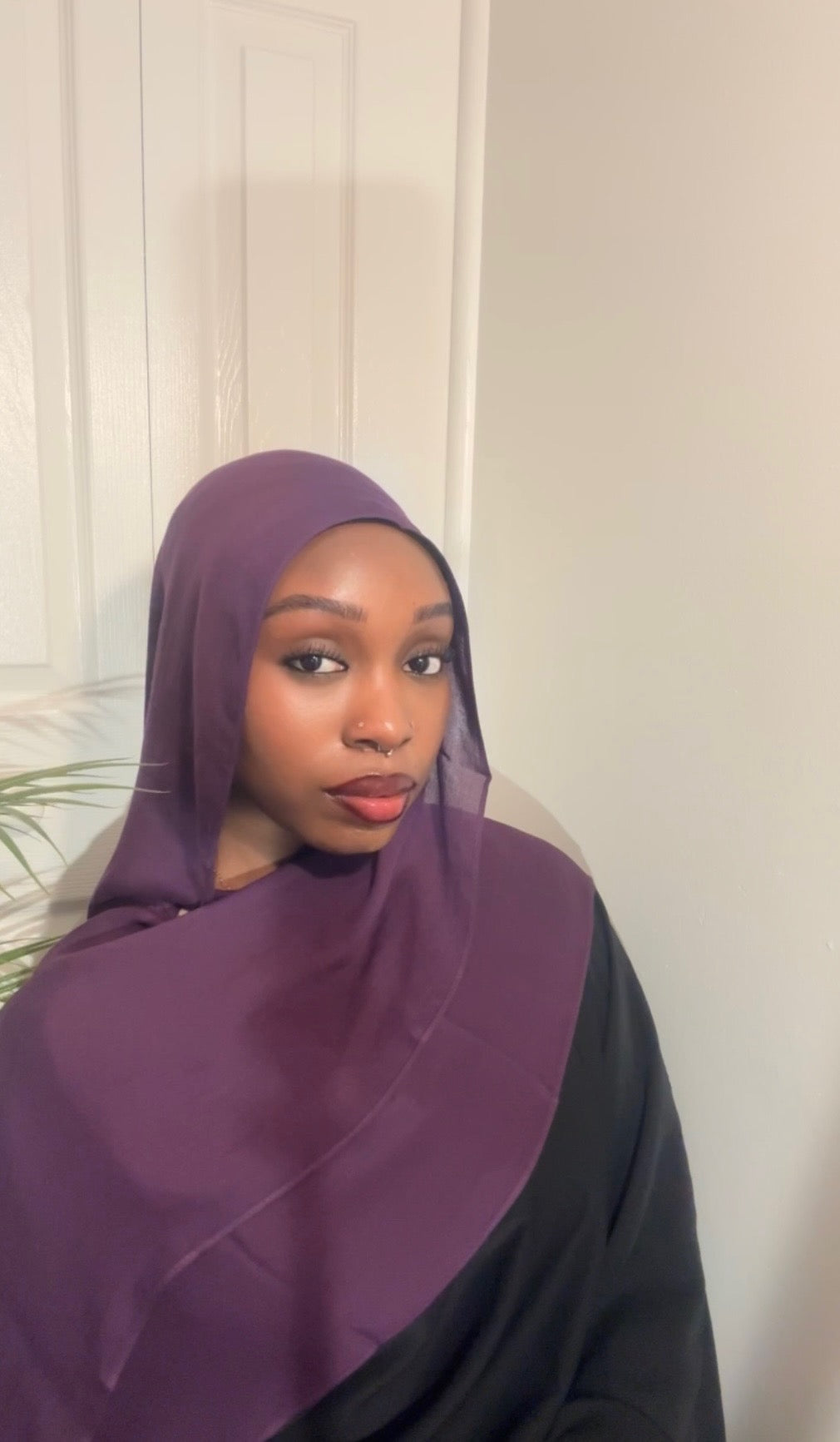 Modal Hijab Set — Plum