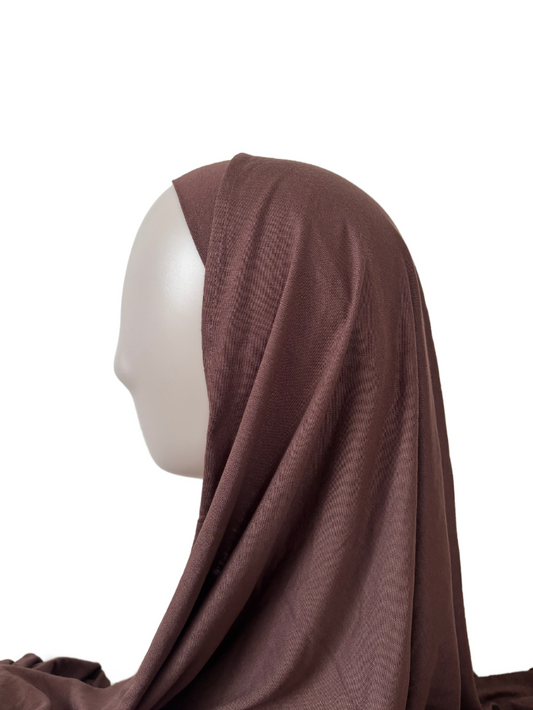 Jersey Hijab Set - Chocolate