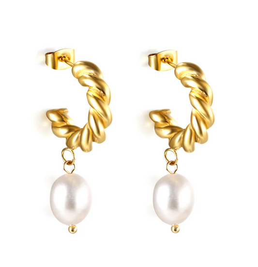 Aurora - Twist Pearl Earrings