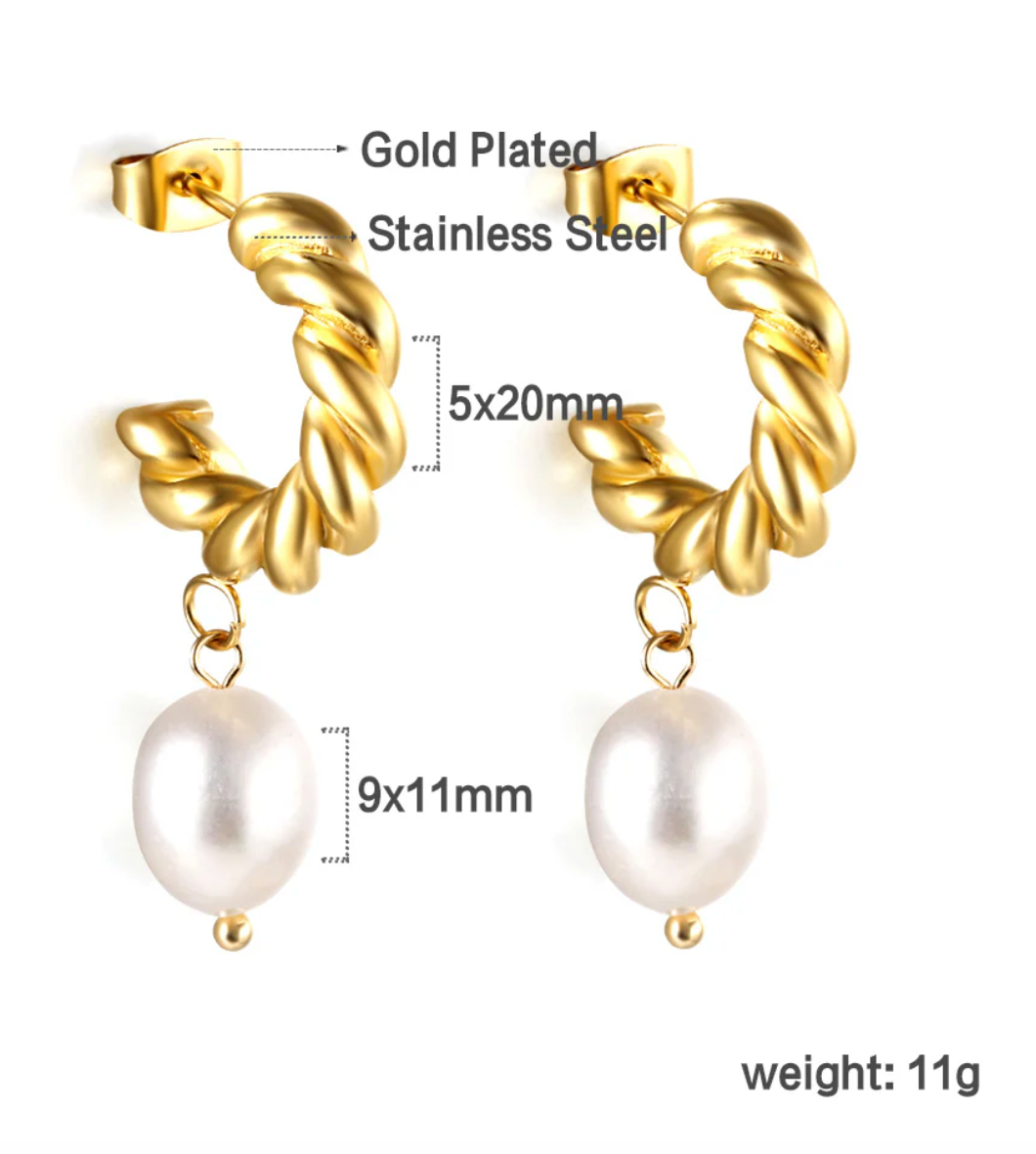 Aurora - Twist Pearl Earrings