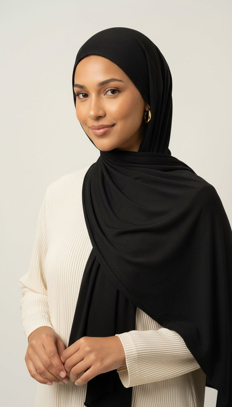 Jersey Hijab Set - Black