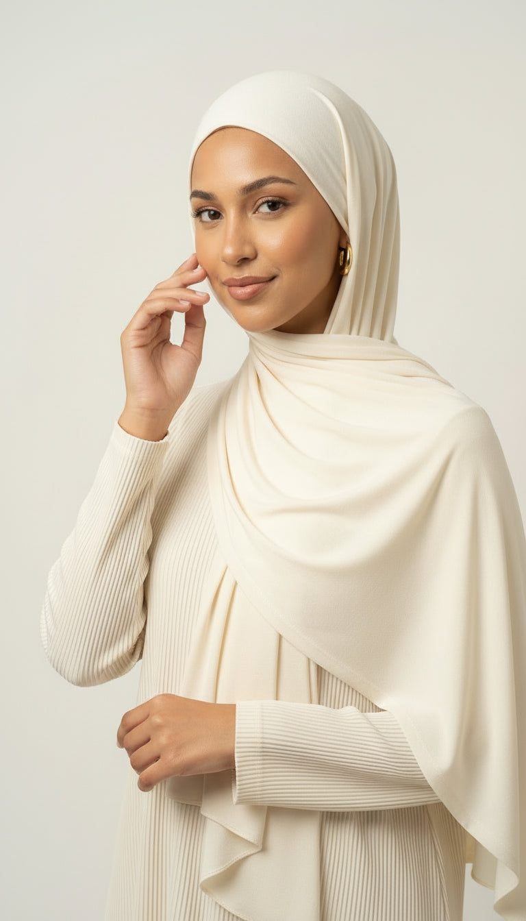 Jersey Hijab Set - Ivory