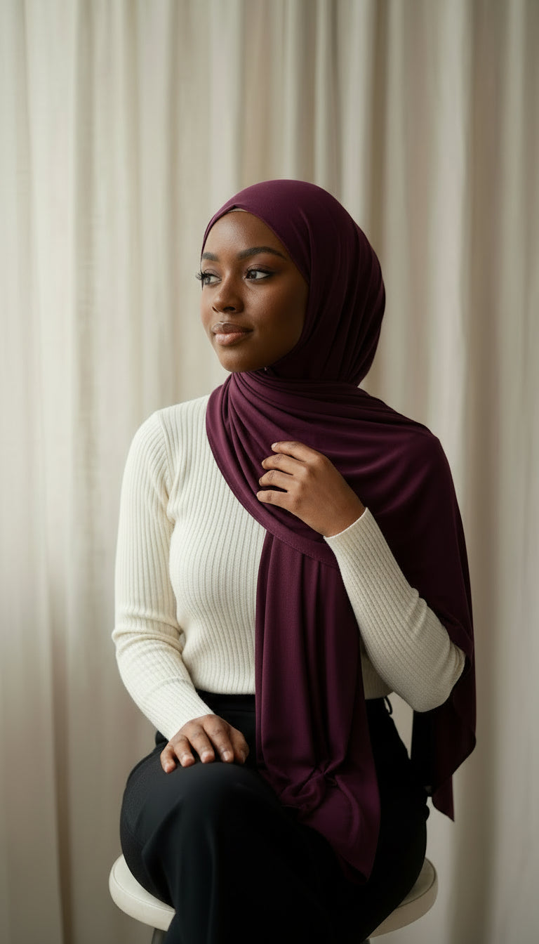 Modal Hijab Set - Deep Orchid