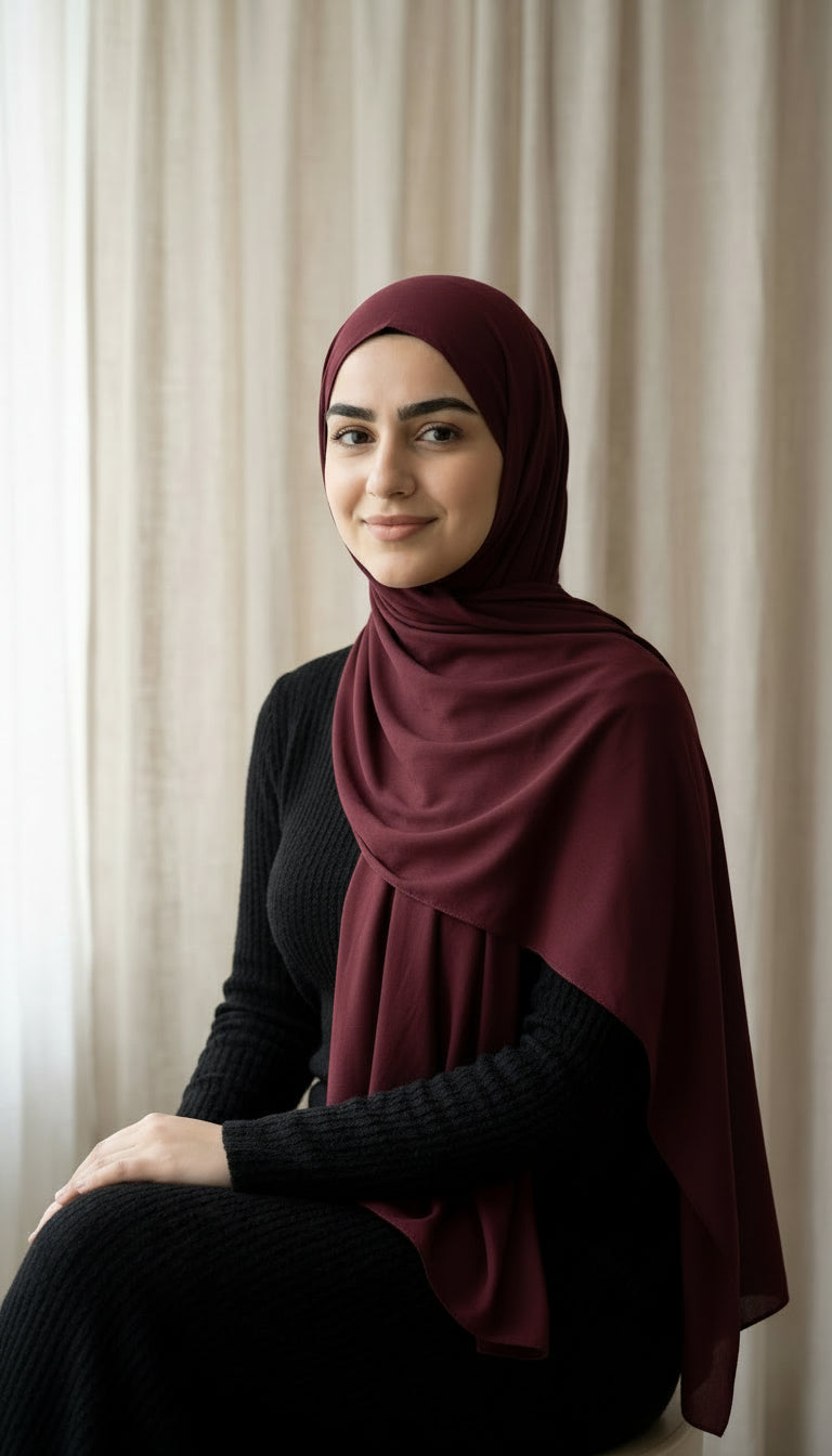 Modal Hijab Set - Maroon